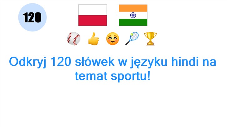 Odkryj 120 słówek w języku hindi na temat sportu!